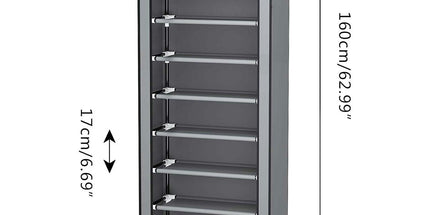 10 Tier Black Shoe Rack Dustproof Organiser Shoe Storage Cabinet for Home Use