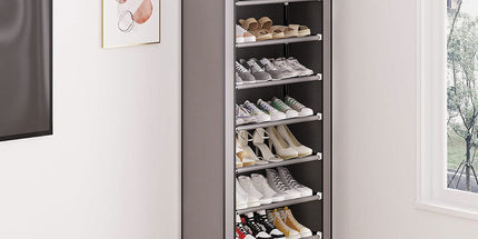 10 Tier Black Shoe Rack Dustproof Organiser Shoe Storage Cabinet for Home Use