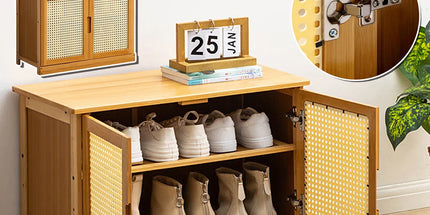 Shoe Changing Cabinet Bamboo Material Space Saving for Entryway Hallway Home Use
