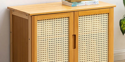 Shoe Changing Cabinet Bamboo Material Space Saving for Entryway Hallway Home Use