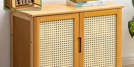 Shoe Changing Cabinet Bamboo Material Space Saving for Entryway Hallway Home Use
