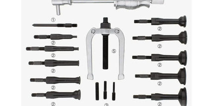 16PCS Inner Bearing Puller Set Slide Hammer Blind Hole Remover Kit