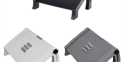 1PC Adjustable Office Foot Rest Pedal Stool Sofa Leg Support for Home or Desk Use - Black