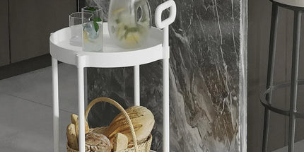 Cream Style Home Coffee Table Movable Creative Sofa Side Table Bedside Table