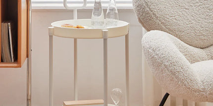 Cream Style Home Coffee Table Movable Creative Sofa Side Table Bedside Table