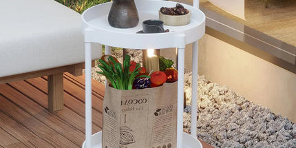 Cream Style Home Coffee Table Movable Creative Sofa Side Table Bedside Table
