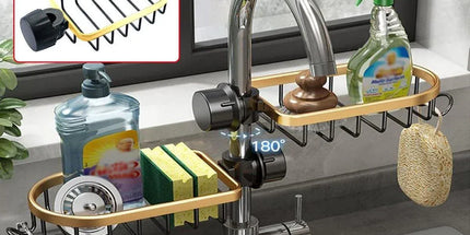 Adjustable Faucet Sink Shelf Drainage Rack Kitchen Storage Organizer for Home