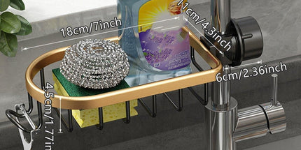 Adjustable Faucet Sink Shelf Drainage Rack Kitchen Storage Organizer for Home