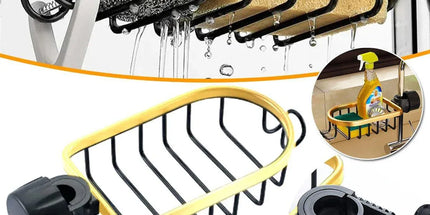 Adjustable Faucet Sink Shelf Drainage Rack Kitchen Storage Organizer for Home