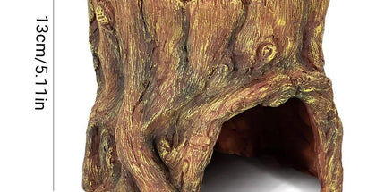 Tree Stump Reptile Cave Lizard Hide Terrarium Cave Home Decor Moisture Keeping