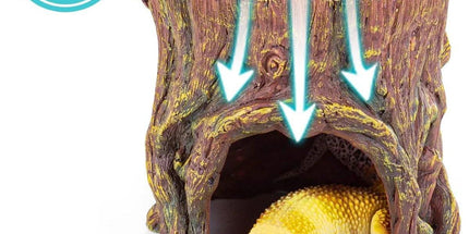Tree Stump Reptile Cave Lizard Hide Terrarium Cave Home Decor Moisture Keeping