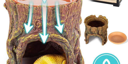 Tree Stump Reptile Cave Lizard Hide Terrarium Cave Home Decor Moisture Keeping
