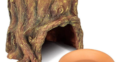 Tree Stump Reptile Cave Lizard Hide Terrarium Cave Home Decor Moisture Keeping