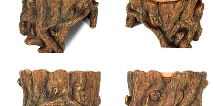 Tree Stump Reptile Cave Lizard Hide Terrarium Cave Home Decor Moisture Keeping
