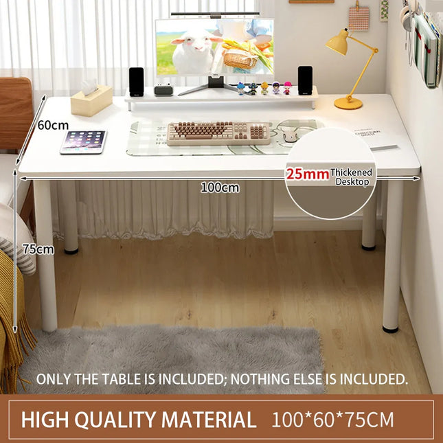 Compact Computer Desk White Study Table Home Office Workstation 100x60cm