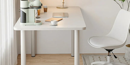 Compact Computer Desk White Study Table Home Office Workstation 100x60cm