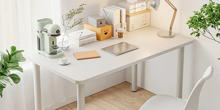 Compact Computer Desk White Study Table Home Office Workstation 100x60cm