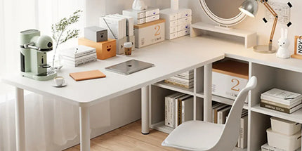 Compact Computer Desk White Study Table Home Office Workstation 100x60cm