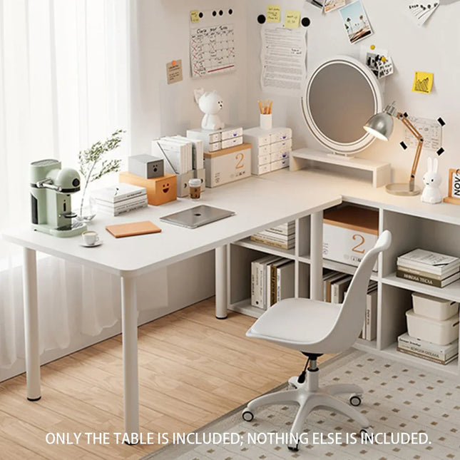 Compact Computer Desk White Study Table Home Office Workstation 100x60cm