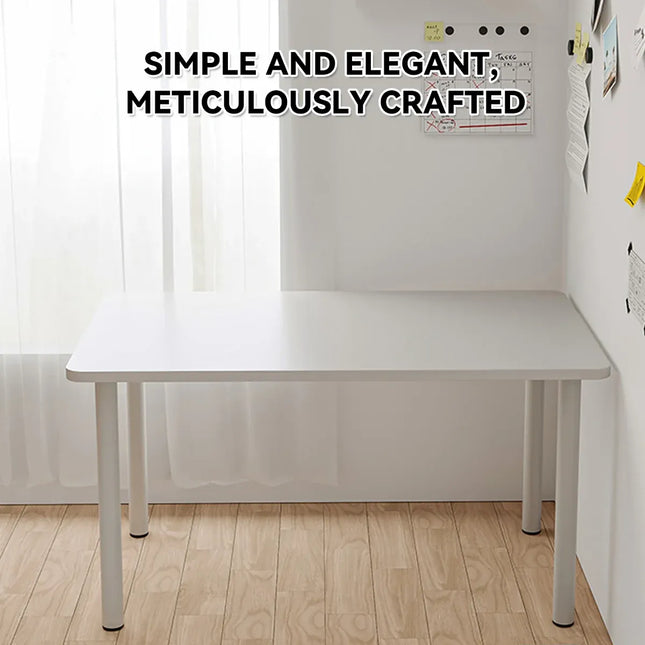 Compact Computer Desk White Study Table Home Office Workstation 100x60cm