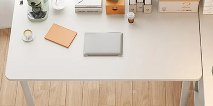 Compact Computer Desk White Study Table Home Office Workstation 100x60cm
