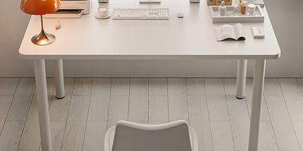 Compact Computer Desk White Study Table Home Office Workstation 100x60cm