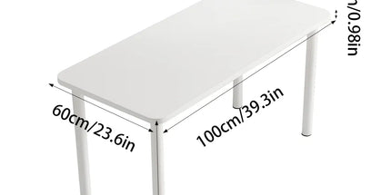 Compact Computer Desk White Study Table Home Office Workstation 100x60cm