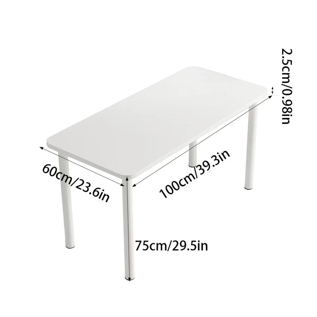 Compact Computer Desk White Study Table Home Office Workstation 100x60cm