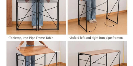 Foldable Computer Desk Portable Stable Space Saving Non-Slip Feet
