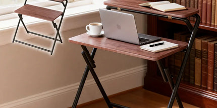 Double Layer Foldable Desk Sturdy Frame Heavy Duty for Home Office