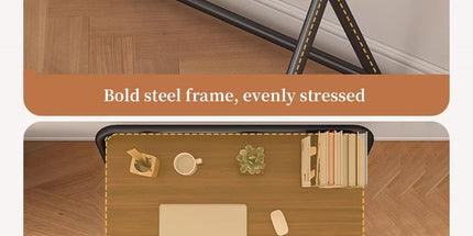 Double Layer Foldable Desk Sturdy Frame Heavy Duty for Home Office