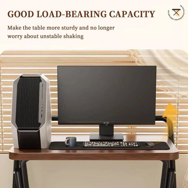 Double Layer Foldable Desk Sturdy Frame Heavy Duty for Home Office
