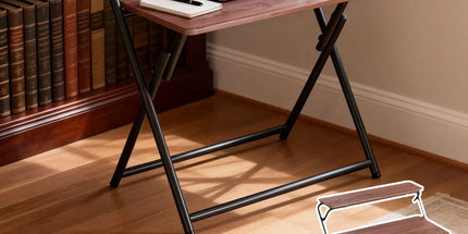 Double Layer Foldable Desk Sturdy Frame Heavy Duty for Home Office