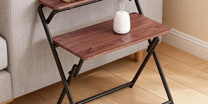 Double Layer Foldable Desk Sturdy Frame Heavy Duty for Home Office