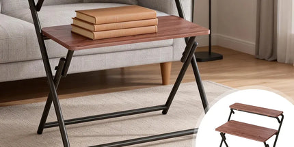 Double Layer Foldable Desk Sturdy Frame Heavy Duty for Home Office