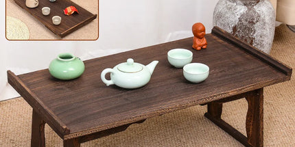 Wooden Foldable Chinese Style Tea Table Home Living Room Space Saving Durable