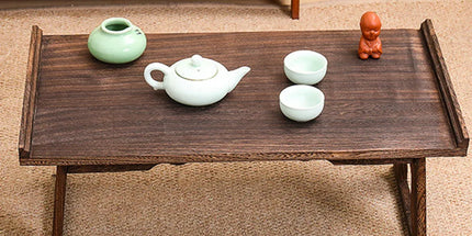 Wooden Foldable Chinese Style Tea Table Home Living Room Space Saving Durable