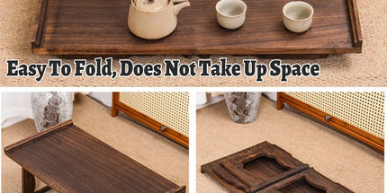 Wooden Foldable Chinese Style Tea Table Home Living Room Space Saving Durable