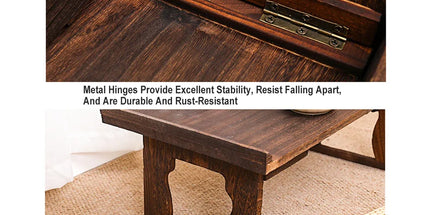 Wooden Foldable Chinese Style Tea Table Home Living Room Space Saving Durable
