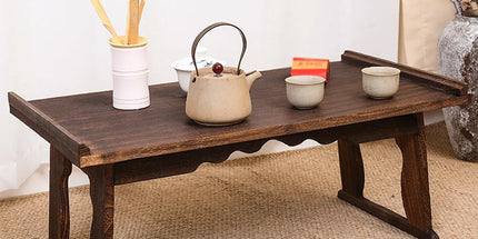 Wooden Foldable Chinese Style Tea Table Home Living Room Space Saving Durable
