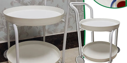 Movable Side Tea Table Armrest Double-Layer Storage For Family Sofa Cart Shelf