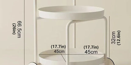 Movable Side Tea Table Armrest Double-Layer Storage For Family Sofa Cart Shelf