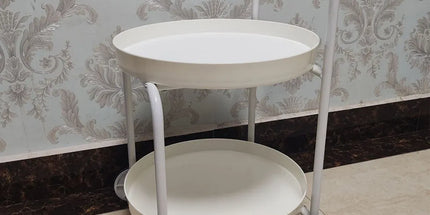 Movable Side Tea Table Armrest Double-Layer Storage For Family Sofa Cart Shelf