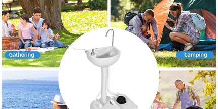 Mobile Portable Outdoor Washbasing for Camping Picnics RV Trips Yard Activities