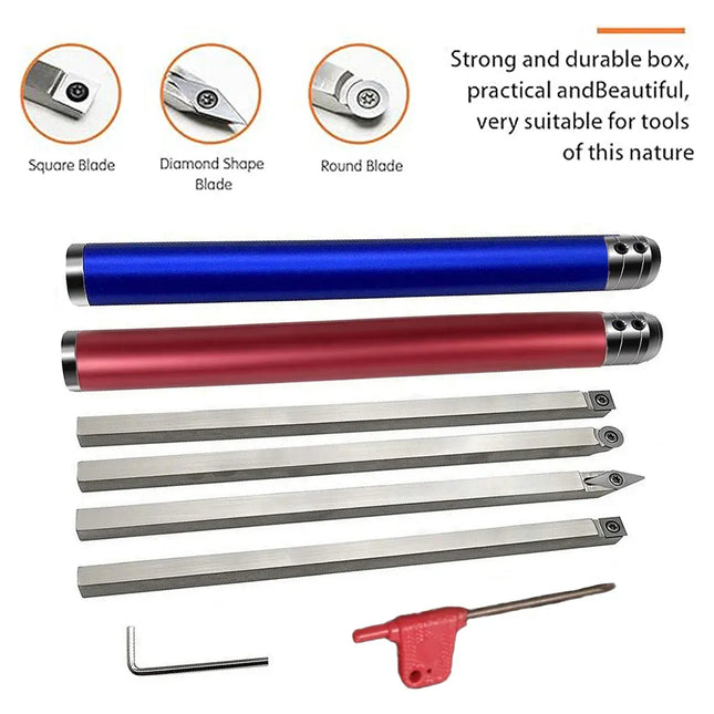 8PCS Wood Lathe Turning Tool Set High Speed Steel For Woodworking Craft Durable