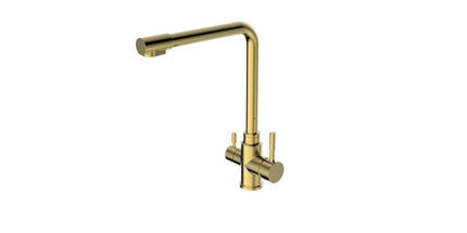 2023 Brushed Brass Gold L shape 3 way filter water kitchen mixer tap faucet Stainless steel Made PVD plated