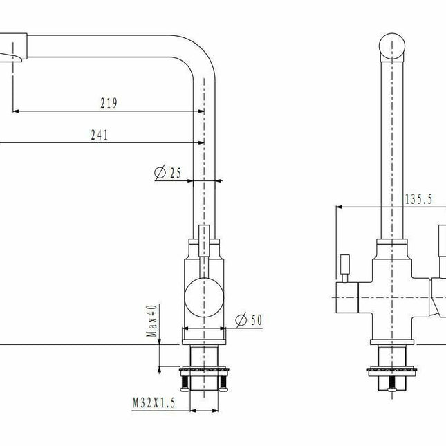 2023 Brushed Brass Gold L shape 3 way filter water kitchen mixer tap faucet Stainless steel Made PVD plated