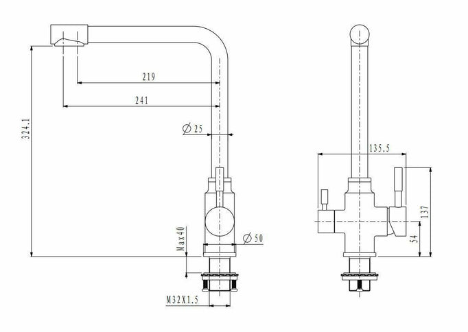 2023 Brushed Brass Gold L shape 3 way filter water kitchen mixer tap