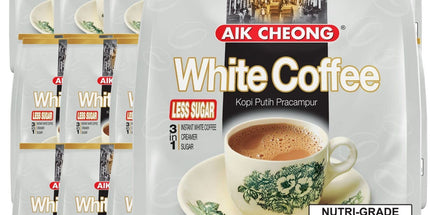 24x Aik Cheong White Instant Coffee Packs (360x 40g Sachets) - Less Sugar (14.4kg Total) Bulk