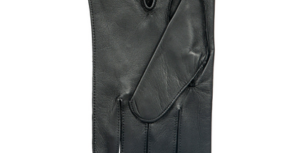 Dents Mens Classic Sandhurst Unlined Leather Gloves With 3-Point Stitch Detail Palm Vent & Dents Press Stud Fastening - Black - 8